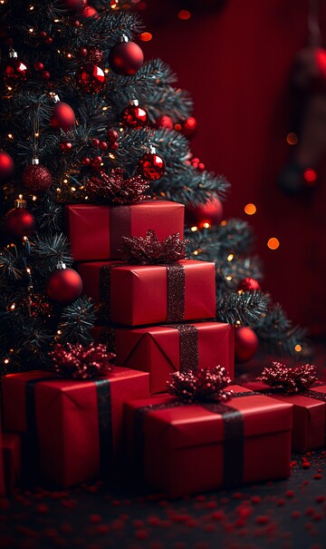 红色礼盒圣诞树3