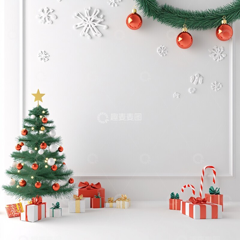 高清大图下载【趣麦麦图】圣诞背景墙饰2