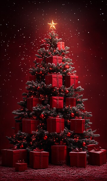 红色礼盒圣诞树1