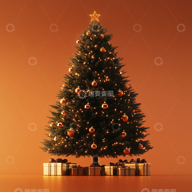 高清大图下载【趣麦麦图】圣诞树与礼物盒7
