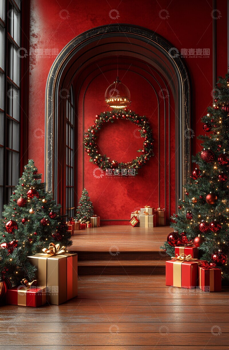 高清大图下载【趣麦麦图】圣诞装饰展示台2