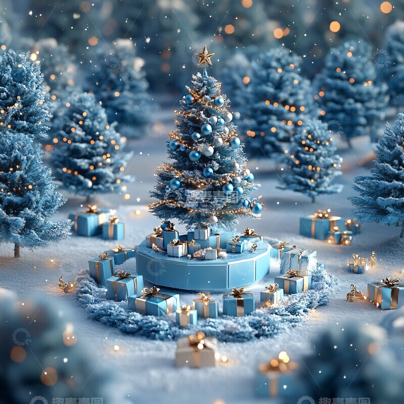 高清大图下载【趣麦麦图】圣诞树与礼物12