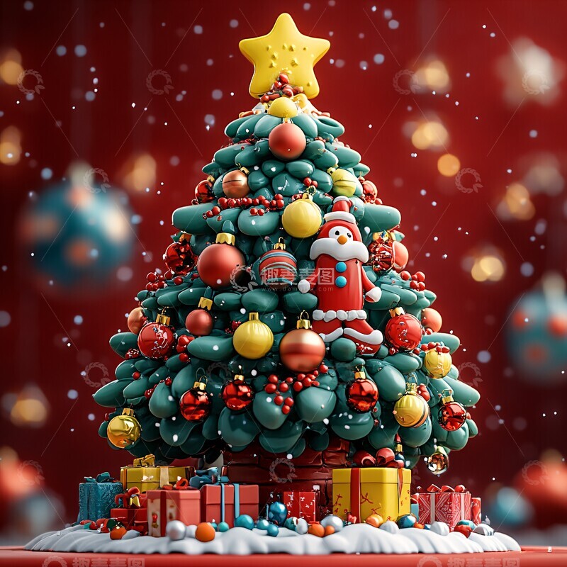 高清大图下载【趣麦麦图】圣诞树与礼物5