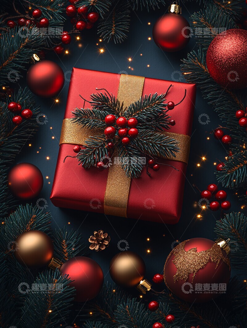 高清大图下载【趣麦麦图】新年卡片与礼物1