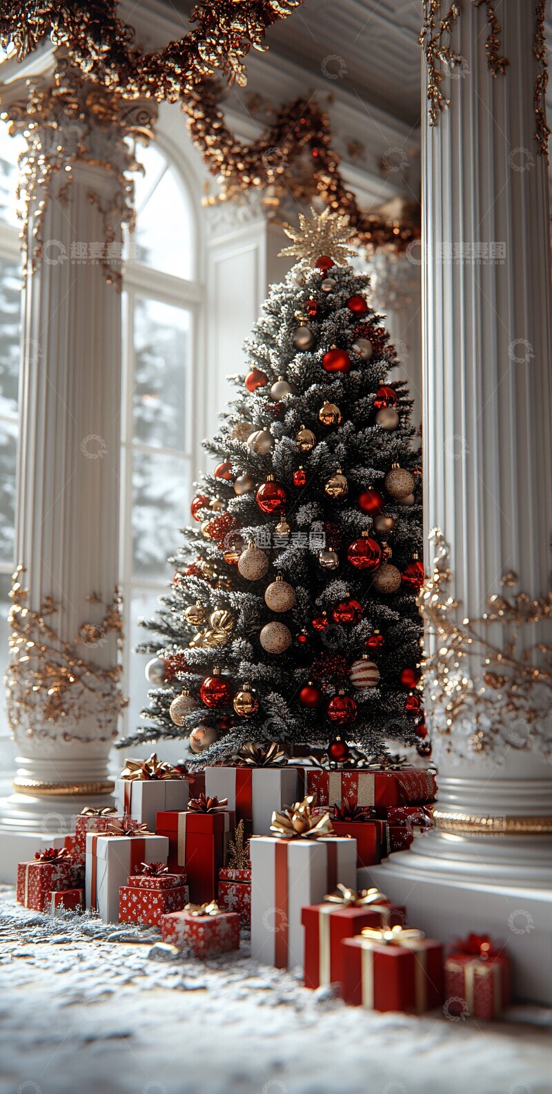 高清大图下载【趣麦麦图】圣诞树与礼物盒3