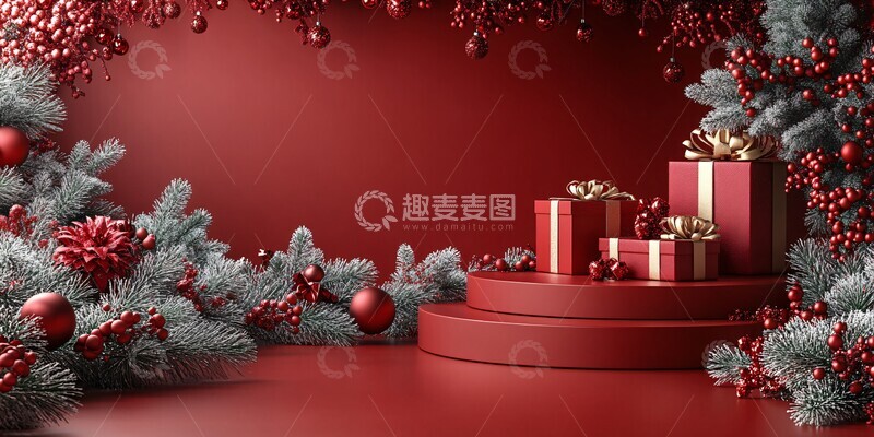 高清大图下载【趣麦麦图】圣诞背景展示模板1