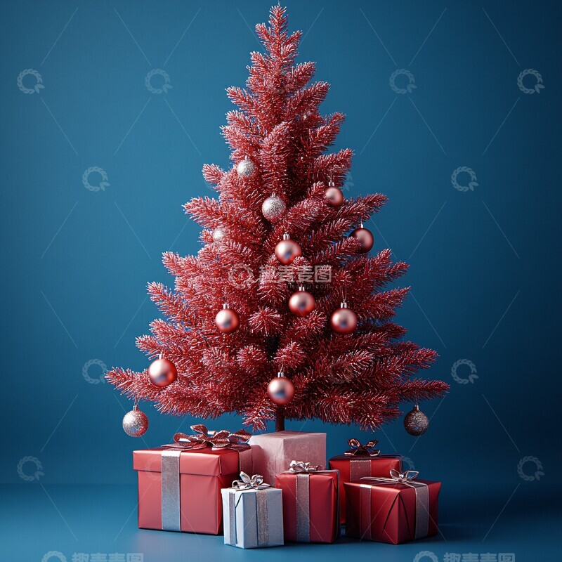 高清大图下载【趣麦麦图】红色圣诞树红色圣诞树圣诞1