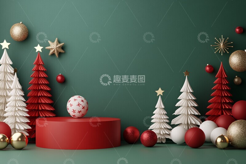 高清大图下载【趣麦麦图】圣诞背景产品展示2
