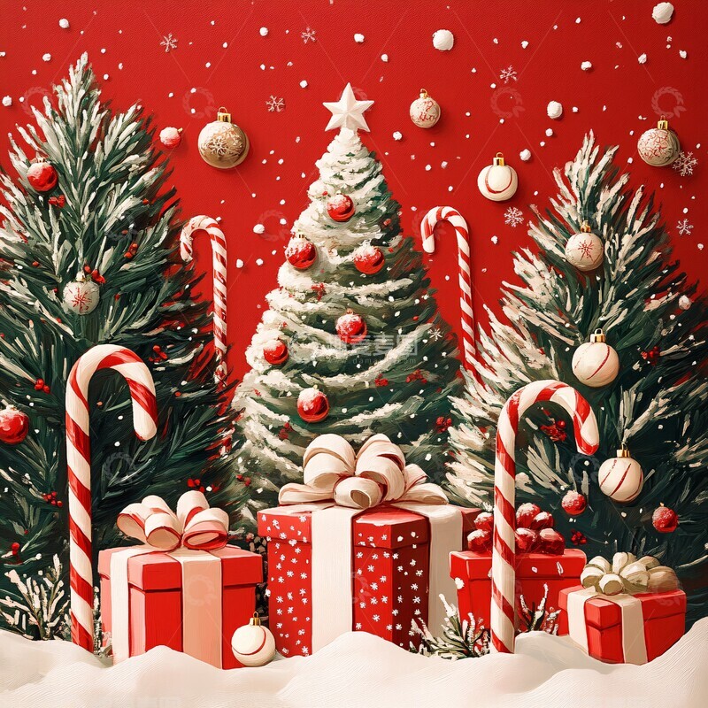 高清大图下载【趣麦麦图】圣诞糖果主题图1