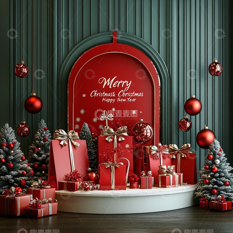 高清大图下载【趣麦麦图】圣诞购物袋展示