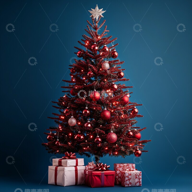高清大图下载【趣麦麦图】红色圣诞树红色圣诞树圣诞2
