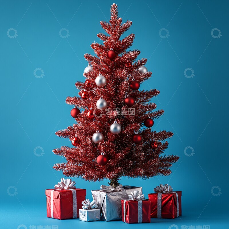 高清大图下载【趣麦麦图】红色圣诞树红色圣诞树圣诞3