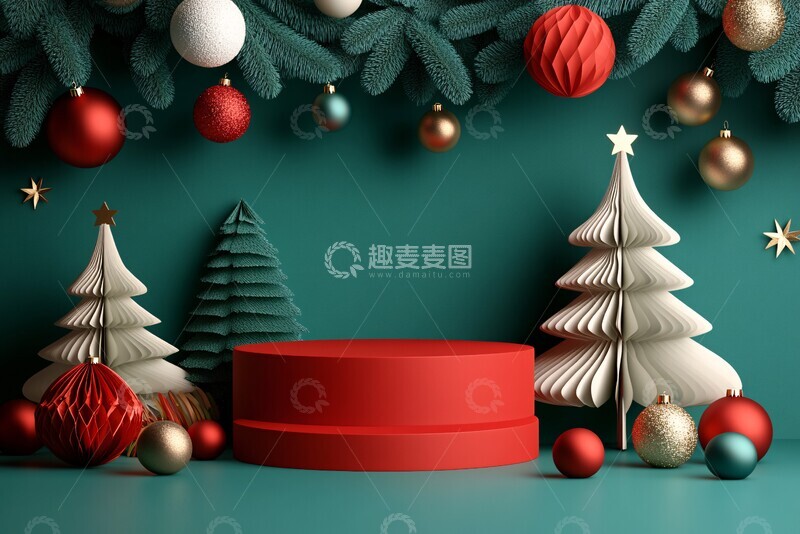 高清大图下载【趣麦麦图】圣诞背景产品展示1