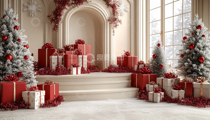 高清大图下载【趣麦麦图】圣诞新年展示台