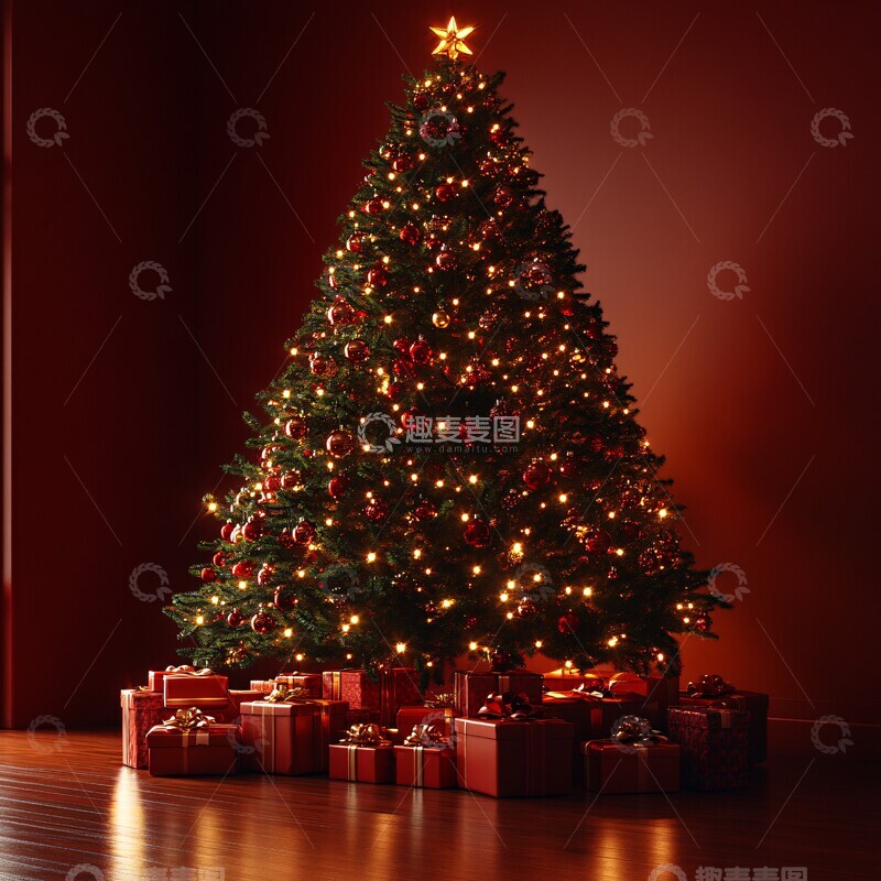 高清大图下载【趣麦麦图】圣诞树与礼物8