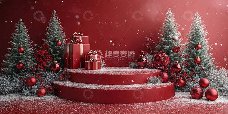 高清大图下载【趣麦麦图】圣诞背景展示模板3