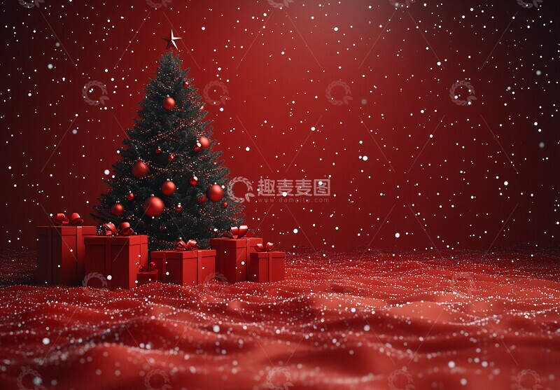 高清大图下载【趣麦麦图】圣诞礼物几何背景2