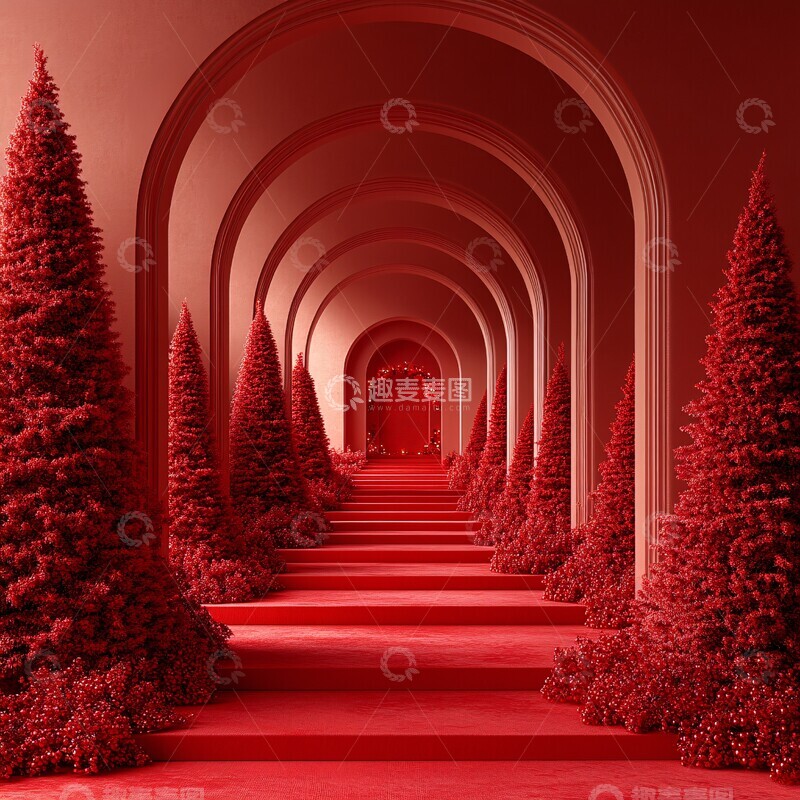 高清大图下载【趣麦麦图】红色新年房间2