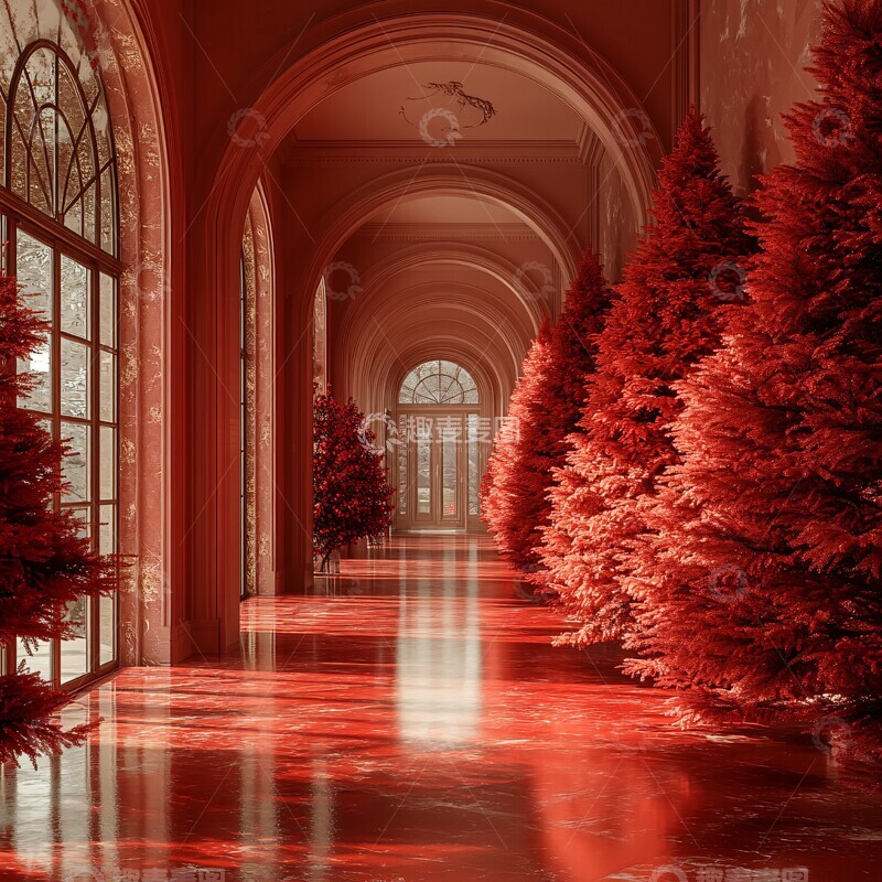 高清大图下载【趣麦麦图】红色新年房间1