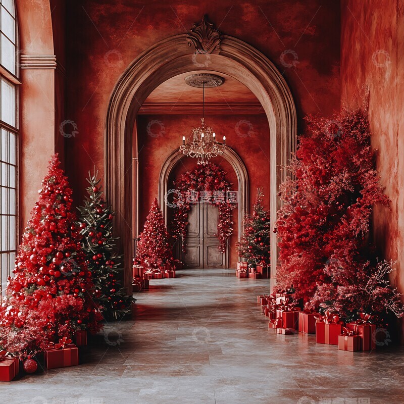 高清大图下载【趣麦麦图】红色新年房间