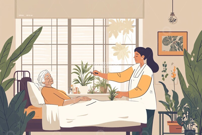 高清大图下载【趣麦麦图】老年女性测心率2