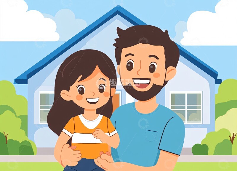 高清大图下载【趣麦麦图】新家前的幸福一家2