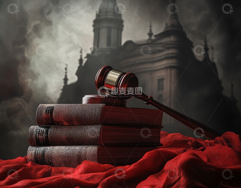 高清大图下载【趣麦麦图】法槌与书籍的组合3