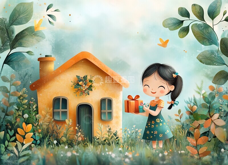 高清大图下载【趣麦麦图】母女欢聚乡村屋2