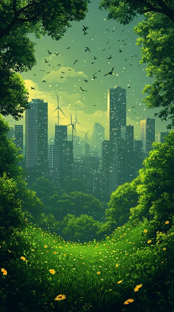 绿色环保城市背景2