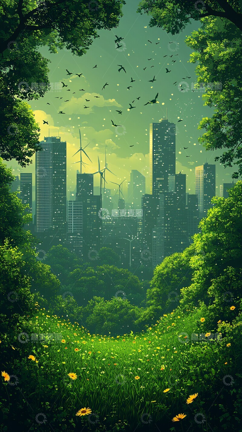 绿色环保城市背景2