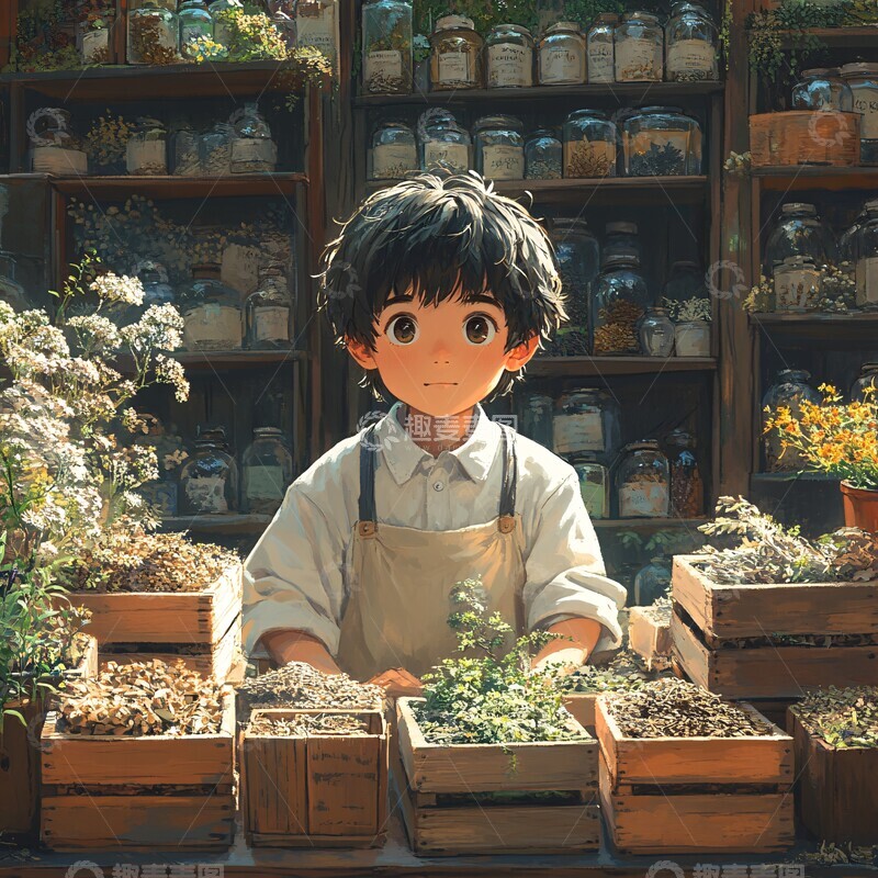 高清大图下载【趣麦麦图】男孩与草药铺3