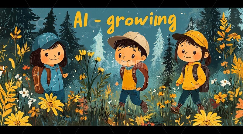 高清大图下载【趣麦麦图】两孩手持花奔夏林3