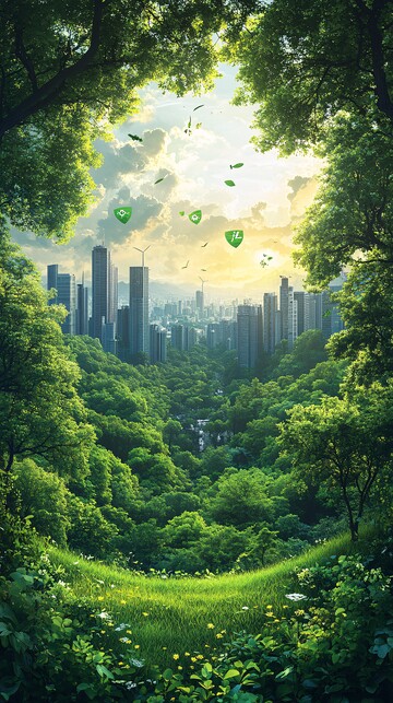 绿色环保城市背景