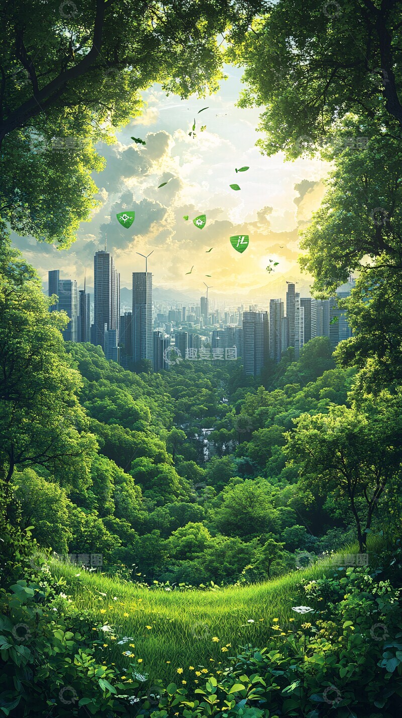 绿色环保城市背景