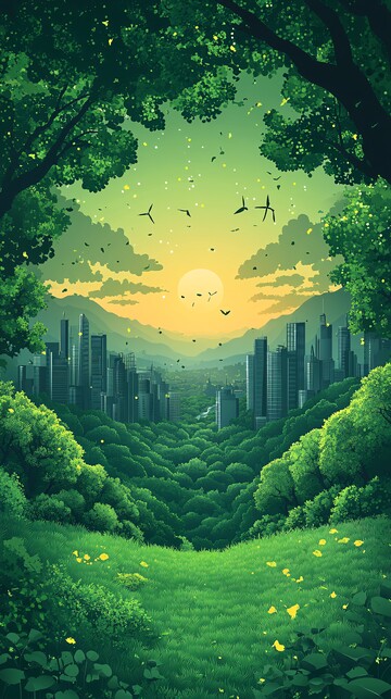 绿色环保城市背景3