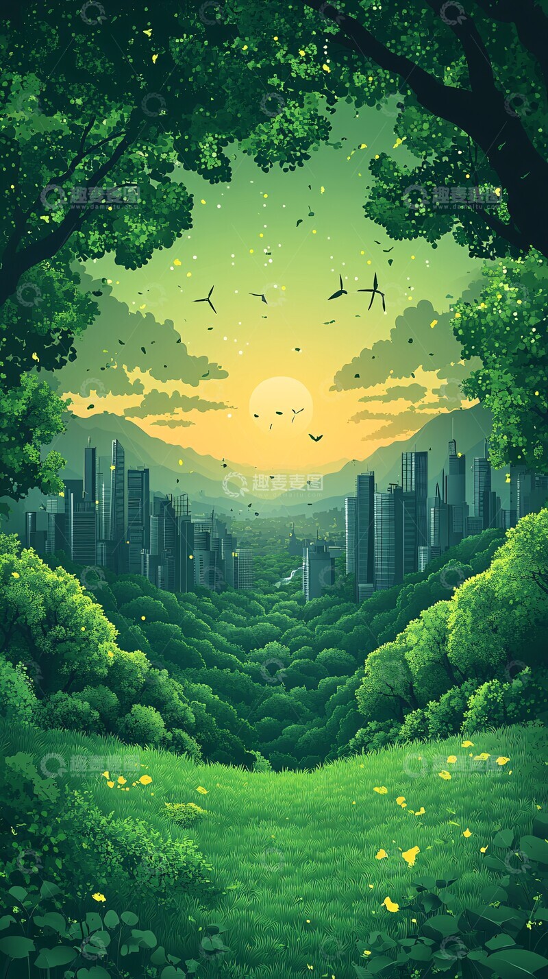 绿色环保城市背景3