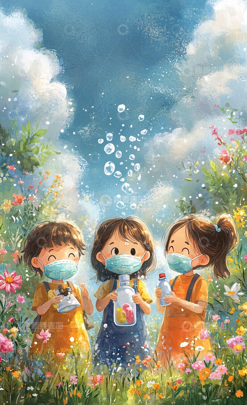 高清大图下载【趣麦麦图】洗手戴口罩的人3