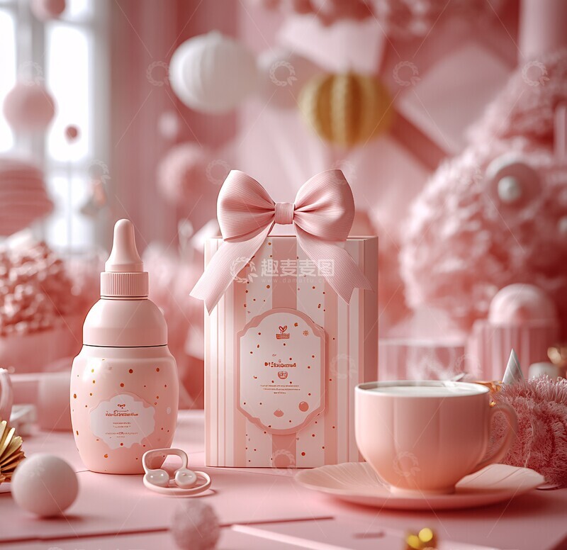 高清大图下载【趣麦麦图】礼物盒奶瓶安抚奶3