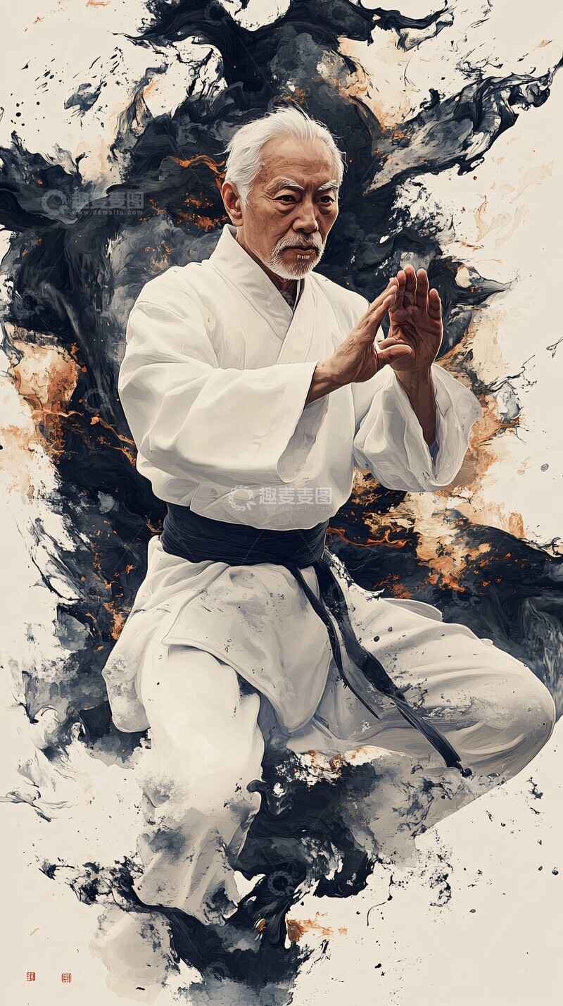 老人练太极老人白色太极2