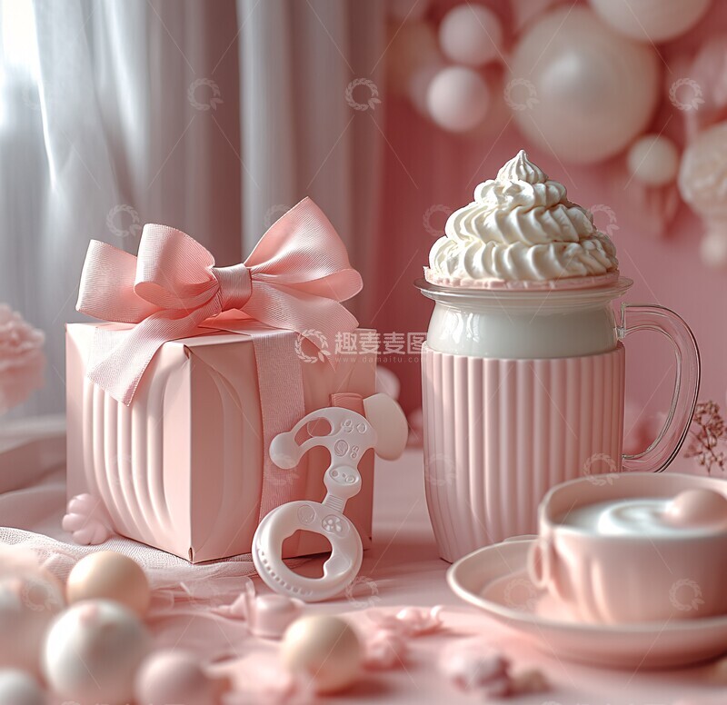 高清大图下载【趣麦麦图】礼物盒奶瓶安抚奶2