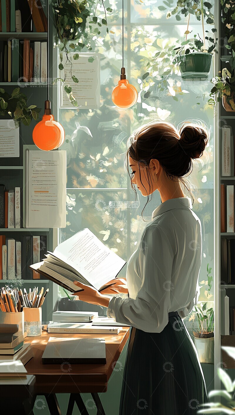 高清大图下载【趣麦麦图】教师桌前教学3