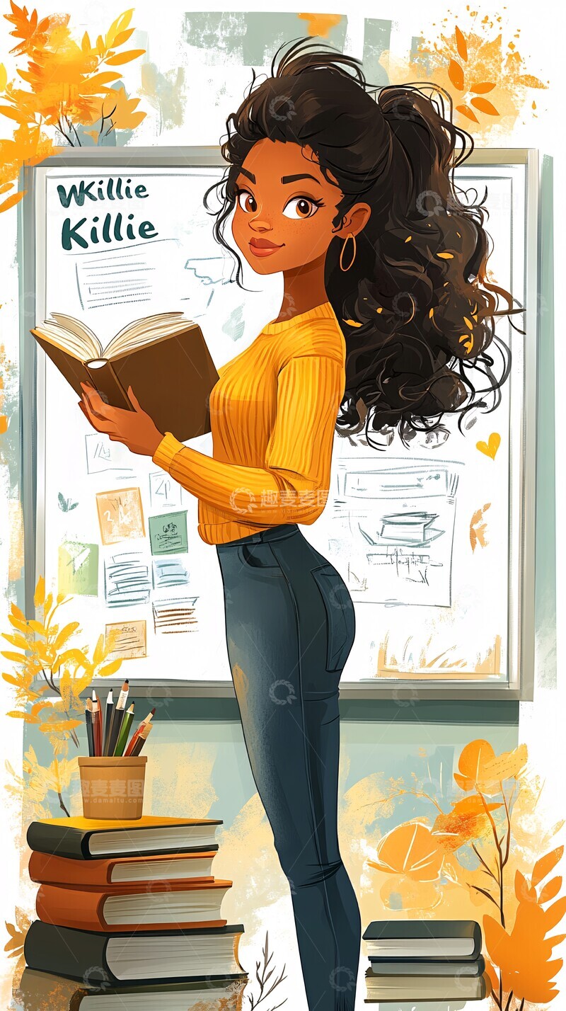 高清大图下载【趣麦麦图】老师展示书籍3