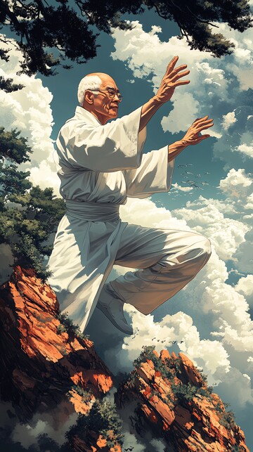 太极老人练功图1