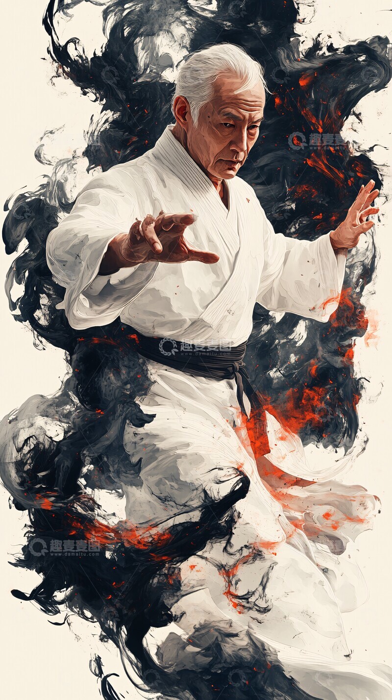 老人练太极老人白色太极3