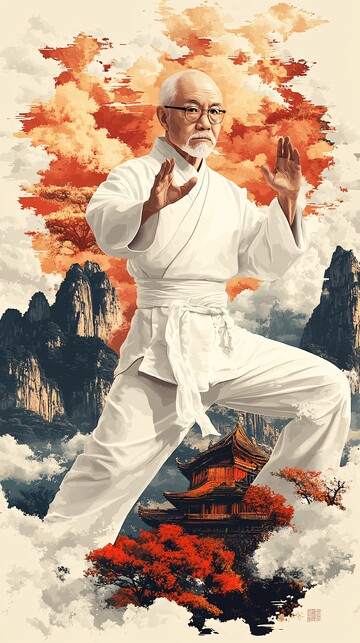 太极老人练功图3