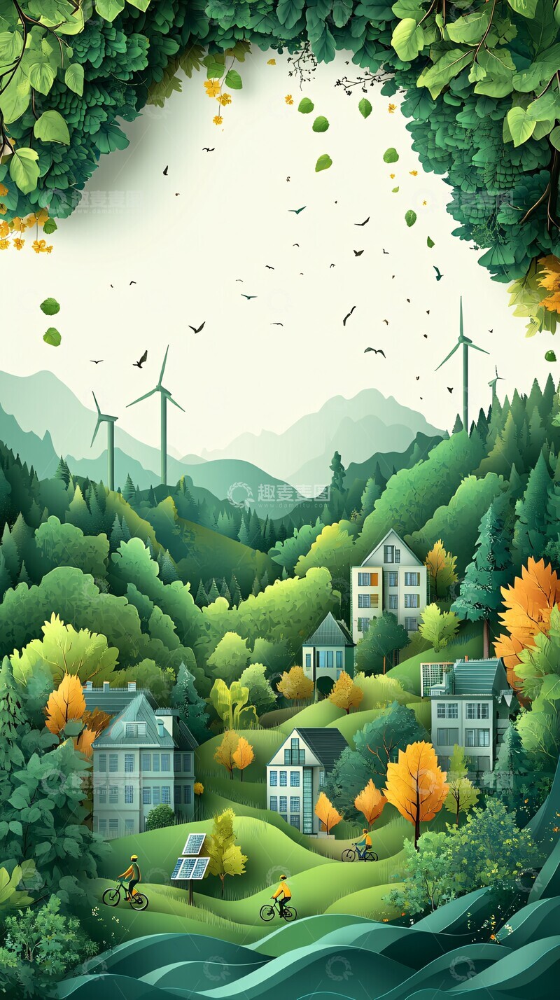 高清大图下载【趣麦麦图】绿色能源简约设计3