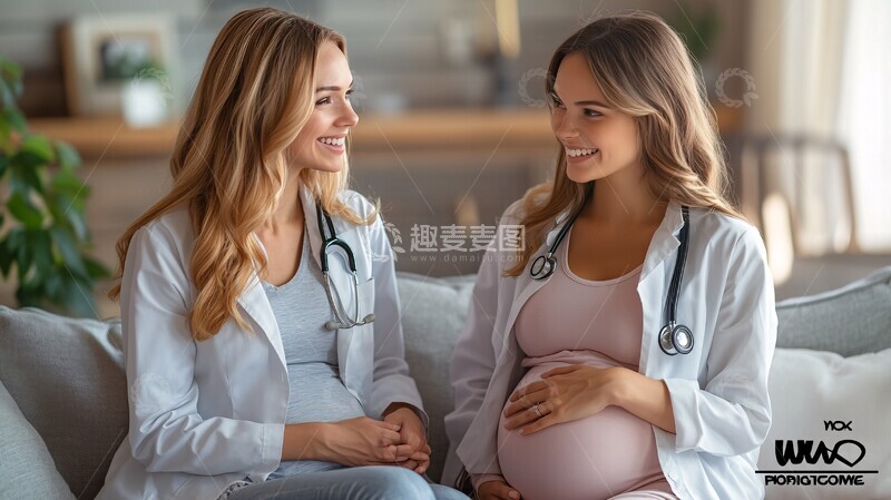 高清大图下载【趣麦麦图】孕妇与医生孕妇医生医疗1