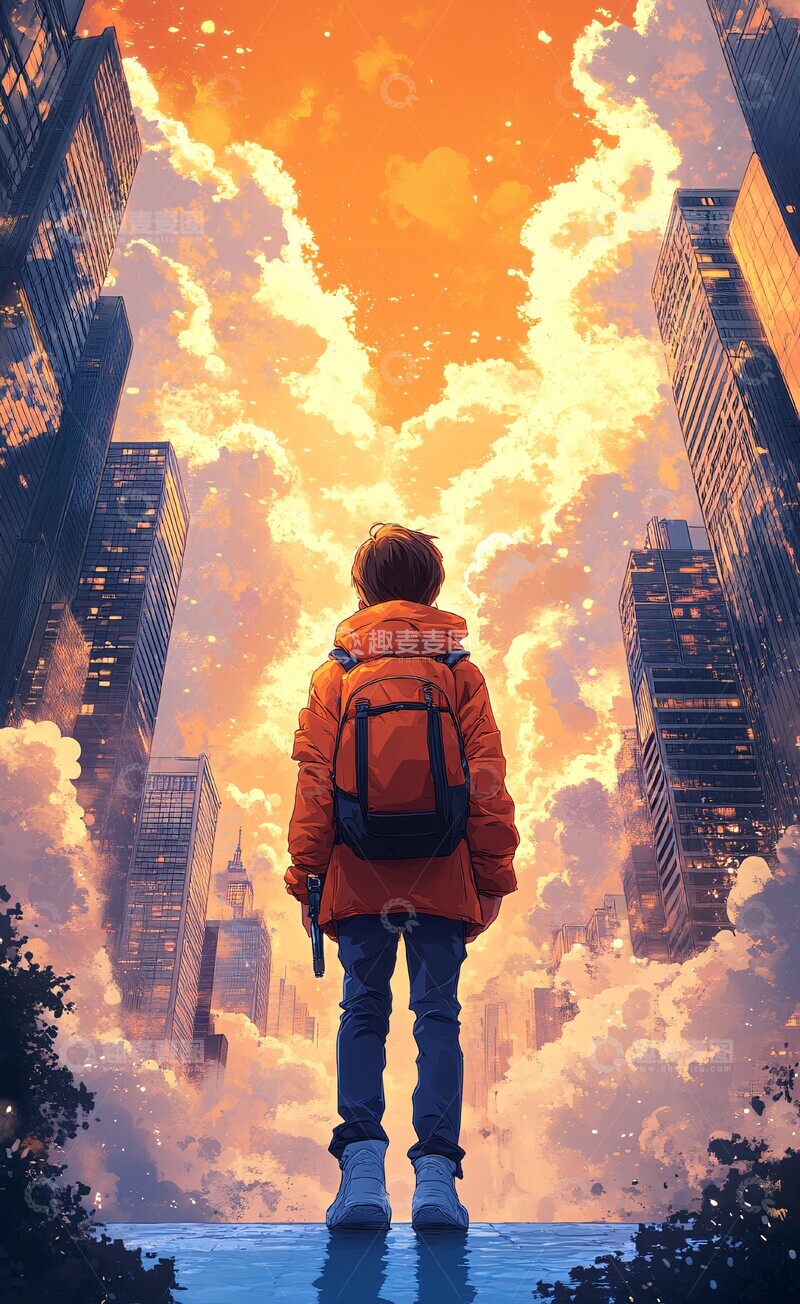 高清大图下载【趣麦麦图】墨笔少年墨笔少年蓝色3