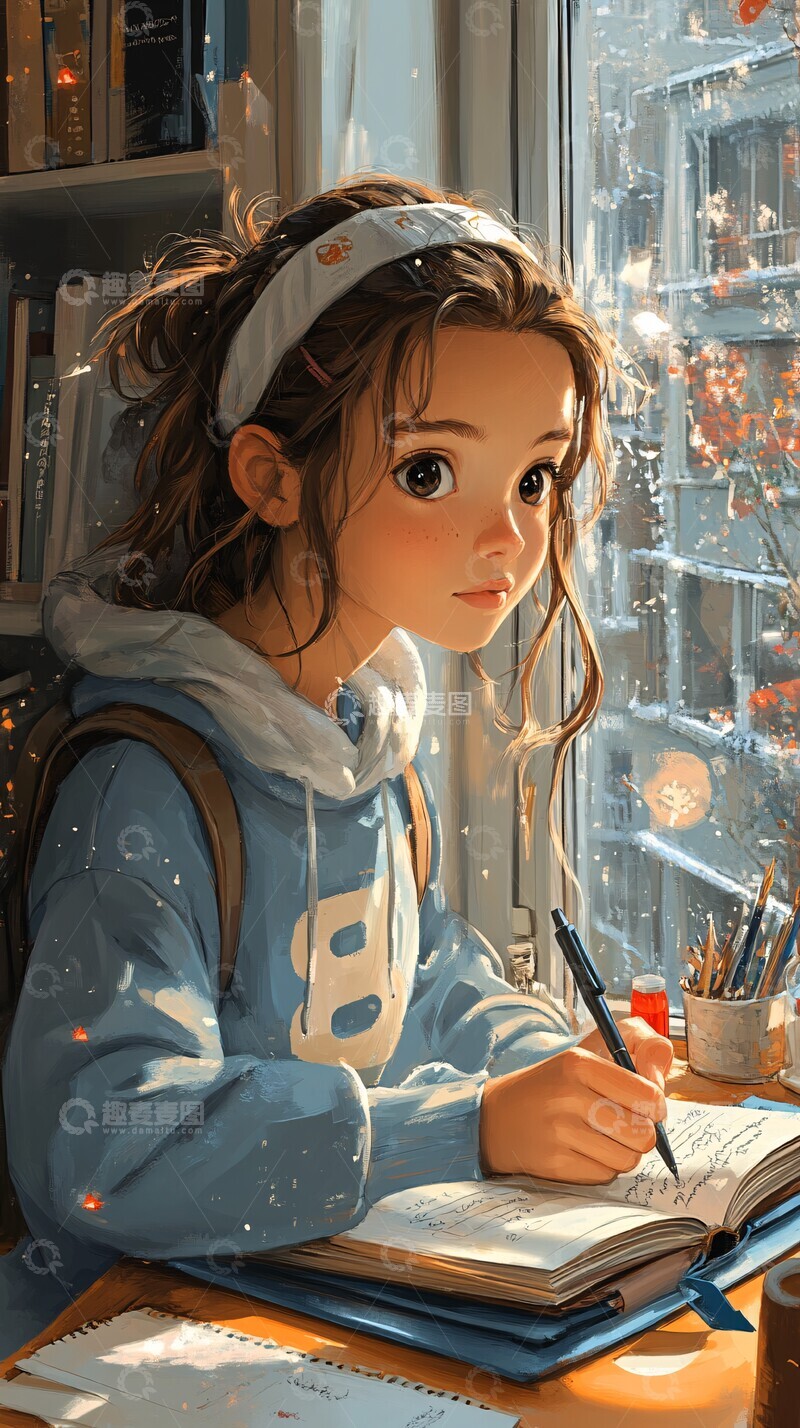 男孩写作业男孩作业书桌