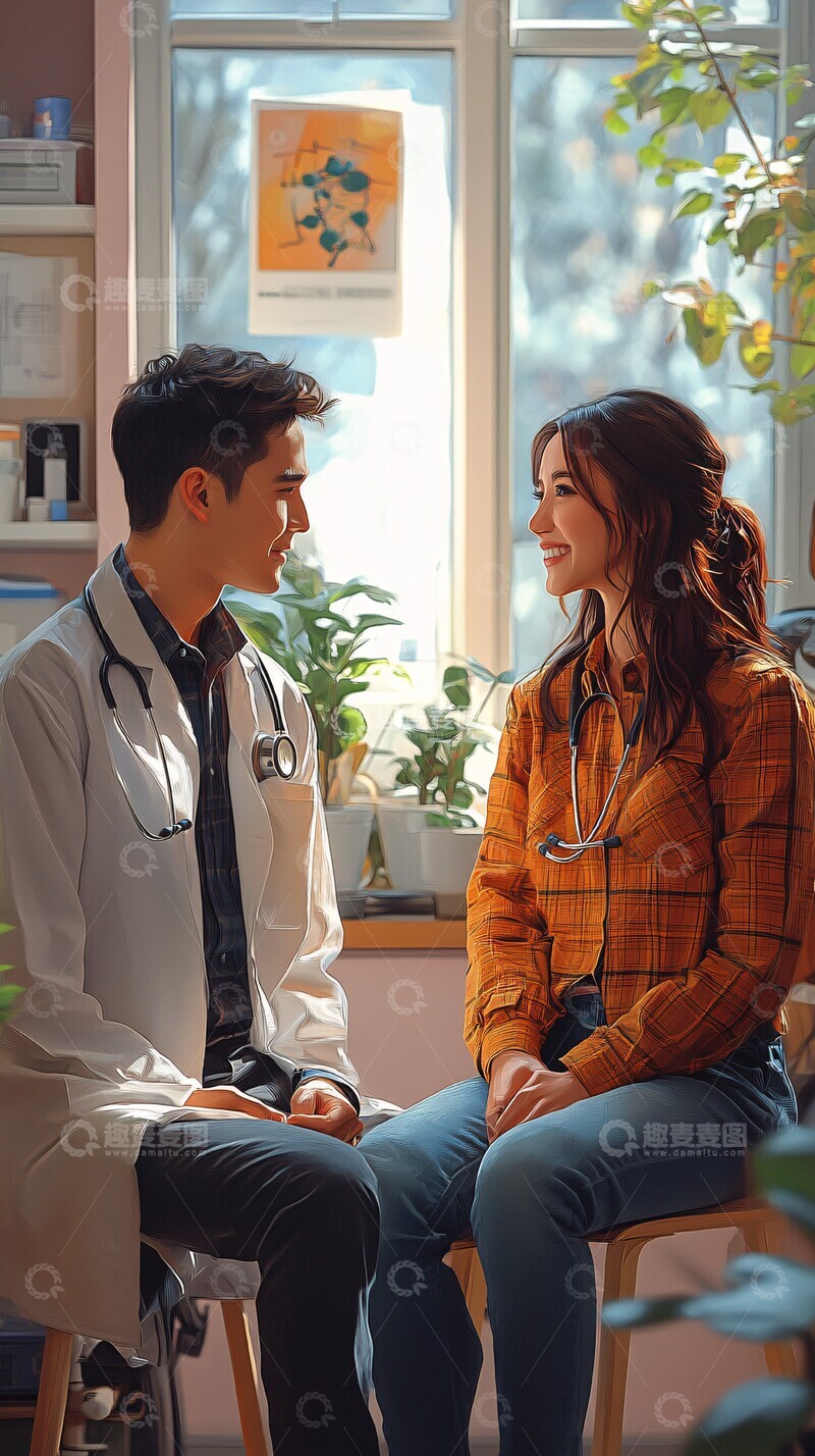 高清大图下载【趣麦麦图】年轻人做心率测试2